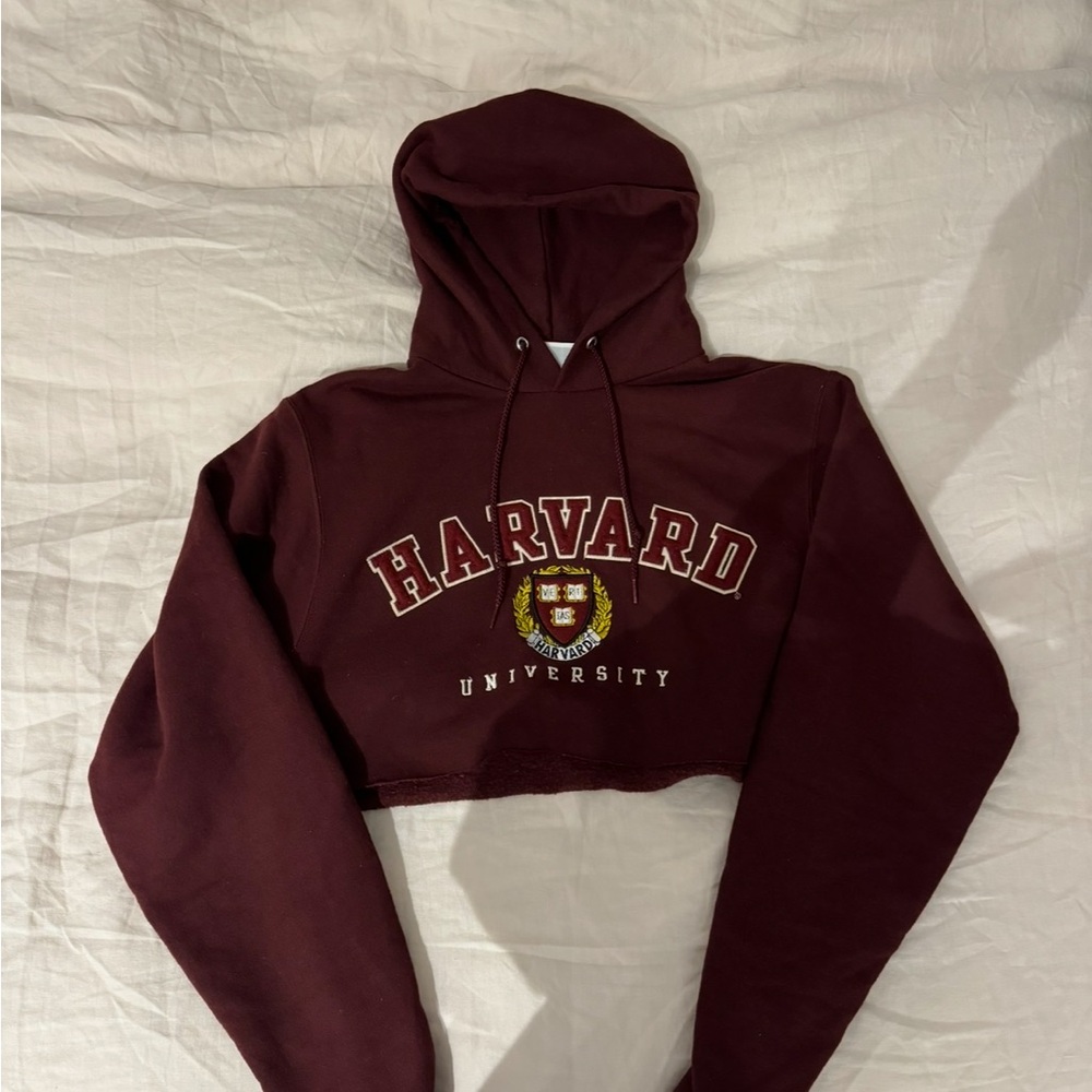 Harvard University Maroon Cropped Champion Hoodie